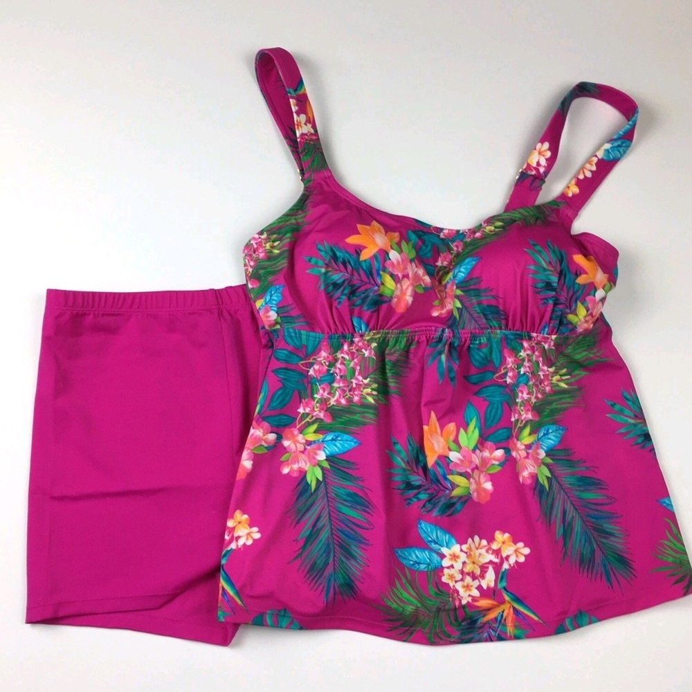 Tropical Pink Tankini Set - Picture 2 of 5